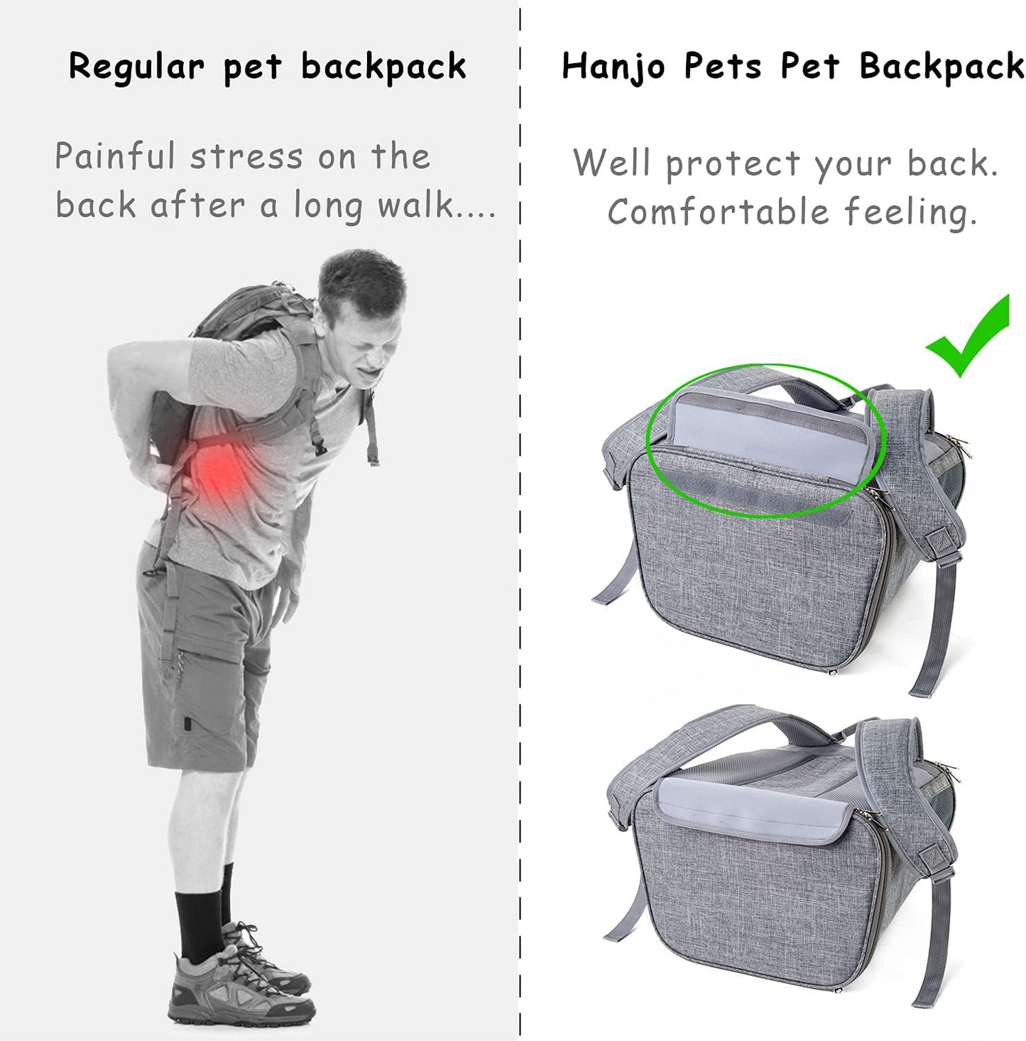 Backpack for Cats - Cat Backpack Carrier Airline Approved - Top Loading Pet Carrier Backpack for Small Dogs, Rabbits up to 14Lbs, Scratchproof Mesh Puppy Backpack, Escape-Proof Zipper